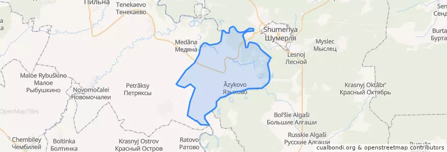 Mapa de ubicacion de Языковский сельсовет.