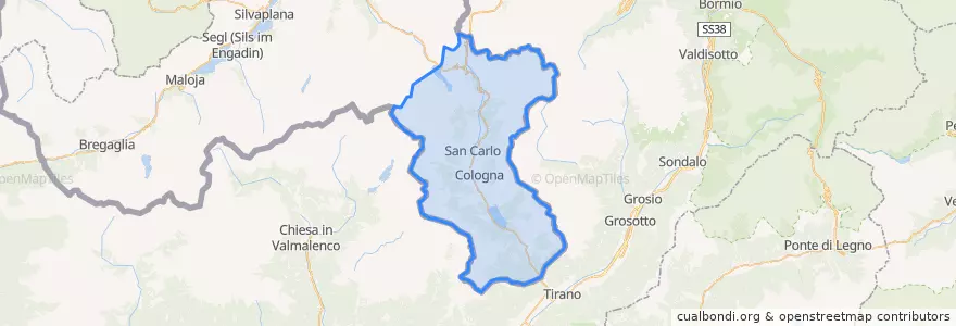 Mapa de ubicacion de Bernina.