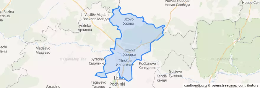 Mapa de ubicacion de Ужовский сельсовет.