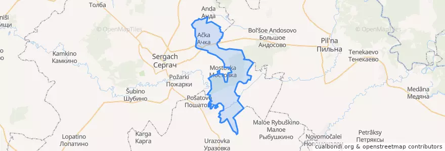 Mapa de ubicacion de Ачкинский сельсовет.