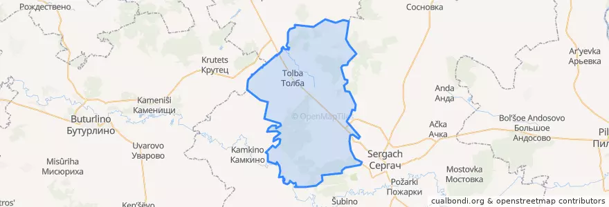 Mapa de ubicacion de Толбинский сельсовет.