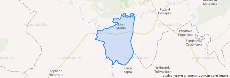 Mapa de ubicacion de Шубинский сельсовет.
