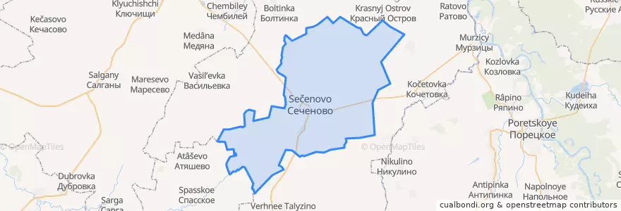 Mapa de ubicacion de Сеченовский сельсовет.