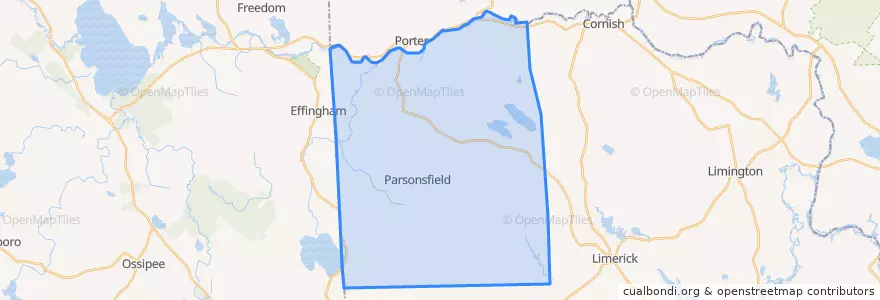 Mapa de ubicacion de Parsonsfield.