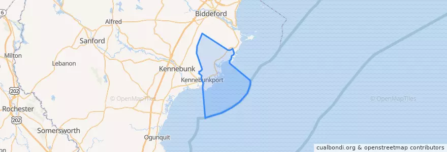 Mapa de ubicacion de Kennebunkport.
