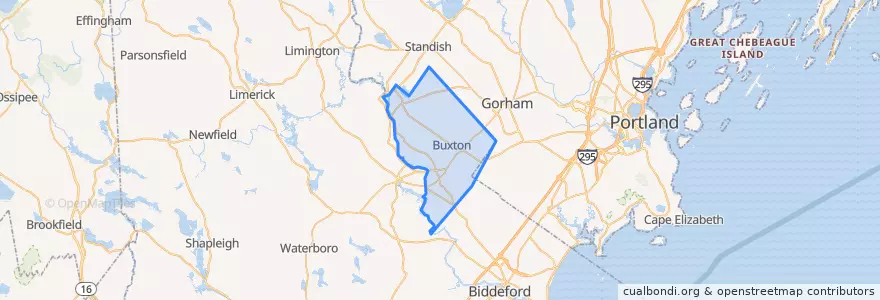 Mapa de ubicacion de Buxton.
