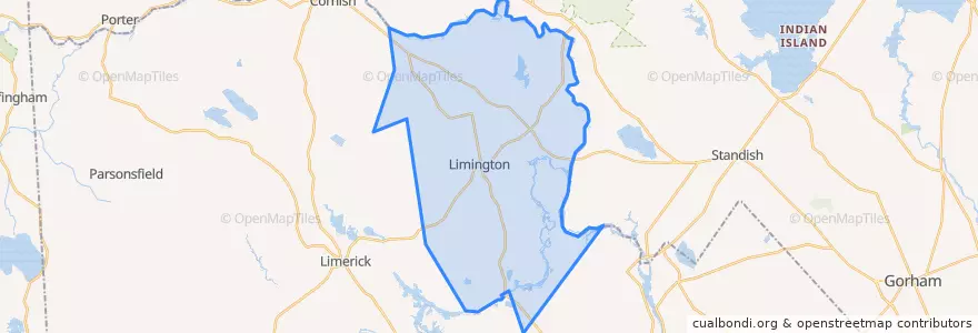 Mapa de ubicacion de Limington.