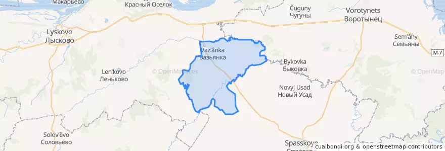 Mapa de ubicacion de Вазьянский сельсовет.