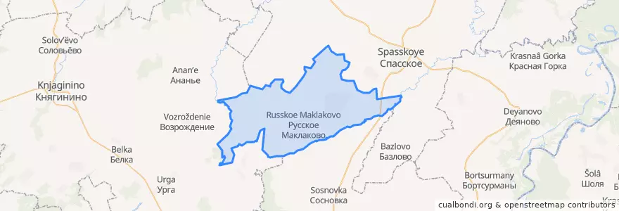 Mapa de ubicacion de Маклаковский сельсовет.