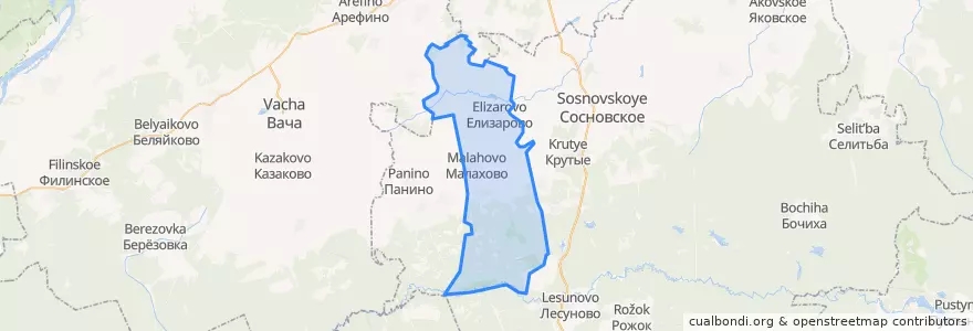 Mapa de ubicacion de Елизаровский сельсовет.