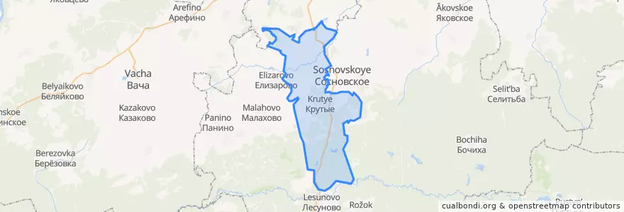 Mapa de ubicacion de Крутецкий сельсовет.