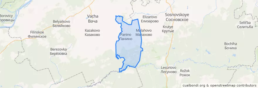 Mapa de ubicacion de Панинский сельсовет.