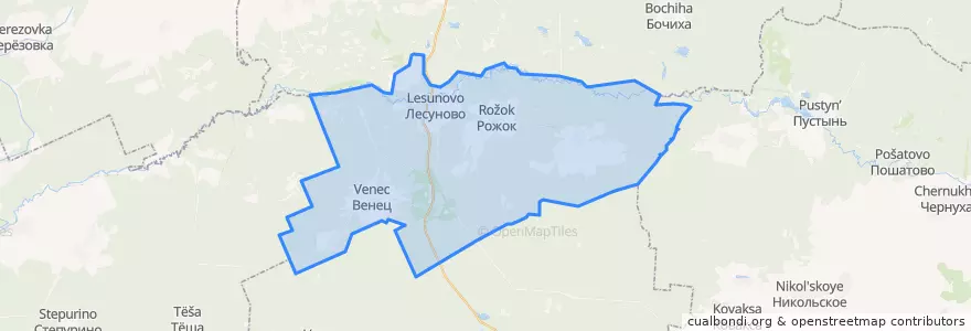 Mapa de ubicacion de Рожковский сельсовет.