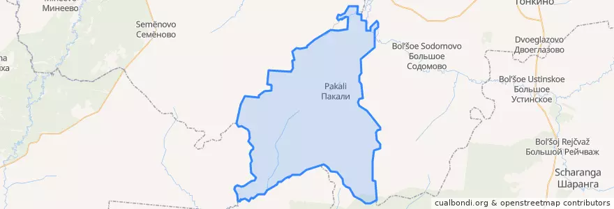 Mapa de ubicacion de Пакалевский сельсовет.