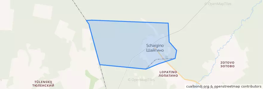 Mapa de ubicacion de городское поселение Шайгино.