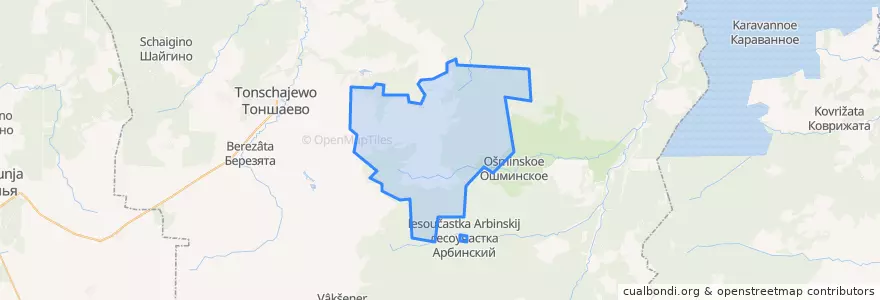 Mapa de ubicacion de Увийский сельсовет.