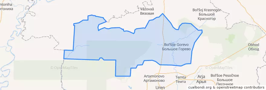 Mapa de ubicacion de Горевский сельсовет.