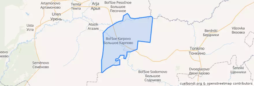 Mapa de ubicacion de Карповский сельсовет.