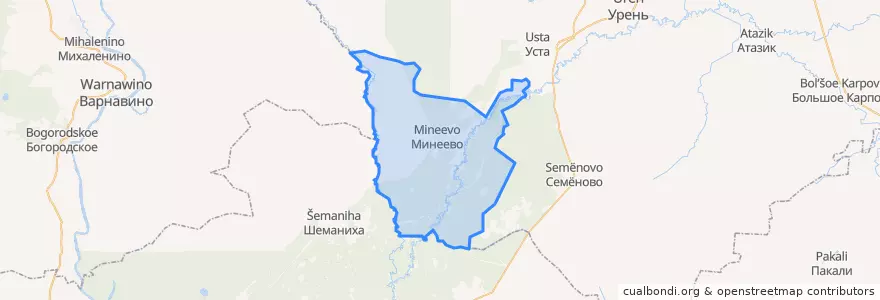 Mapa de ubicacion de Минеевский сельсовет.