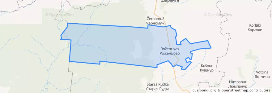 Mapa de ubicacion de Роженцовский сельсовет.