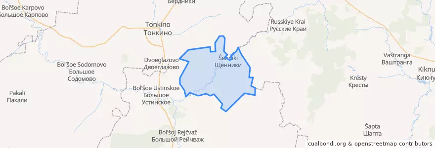 Mapa de ubicacion de Щенниковский сельсовет.