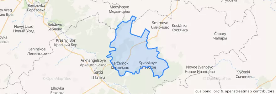 Mapa de ubicacion de Кержемокский сельсовет.