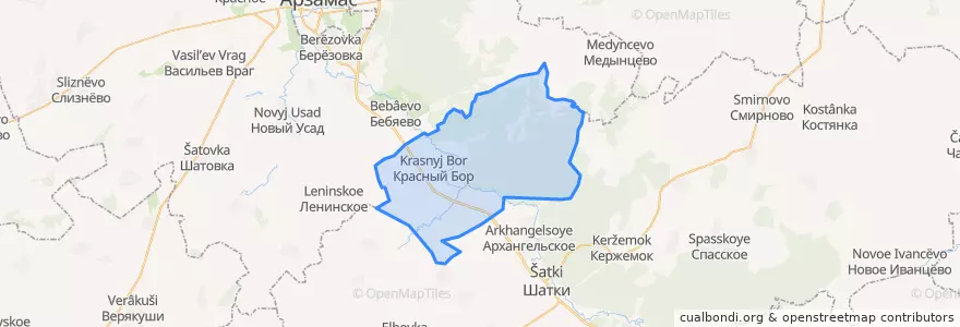 Mapa de ubicacion de Красноборский сельсовет.