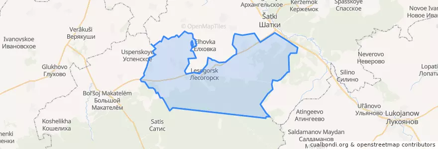 Mapa de ubicacion de городское поселение Лесогорск.