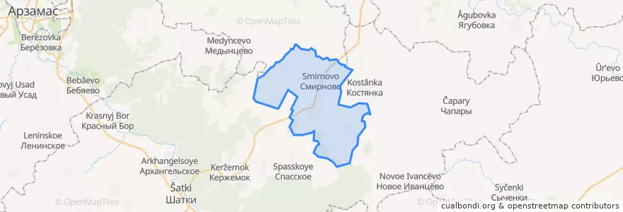 Mapa de ubicacion de Смирновский сельсовет.