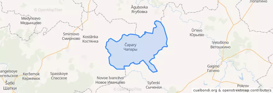 Mapa de ubicacion de Шараповский сельсовет.