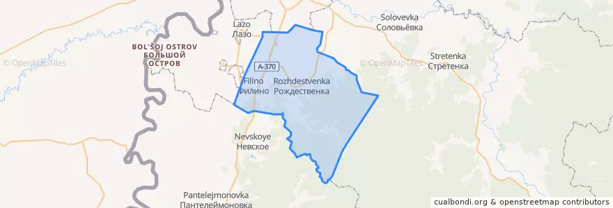 Mapa de ubicacion de Рождественское сельское поселение.