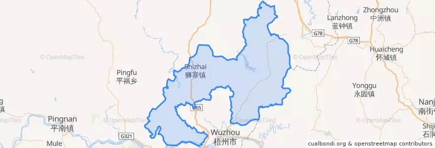 Mapa de ubicacion de 苍梧县 / Cangwu.