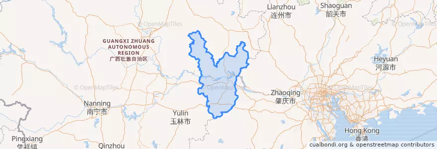 Mapa de ubicacion de 梧州市.