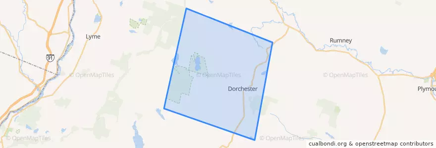 Mapa de ubicacion de Dorchester.