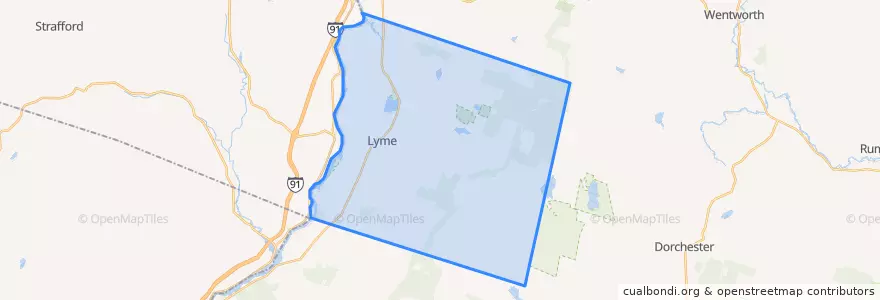 Mapa de ubicacion de Lyme.