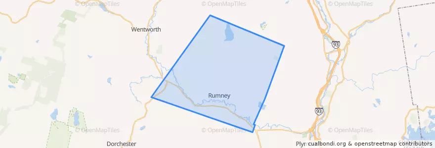 Mapa de ubicacion de Rumney.