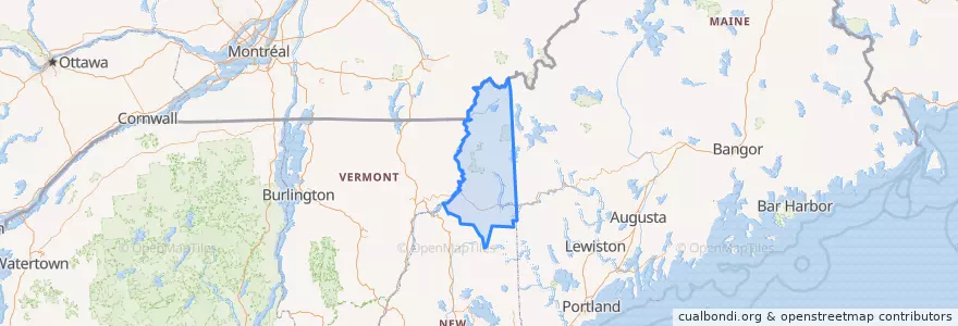 Mapa de ubicacion de Coos County.
