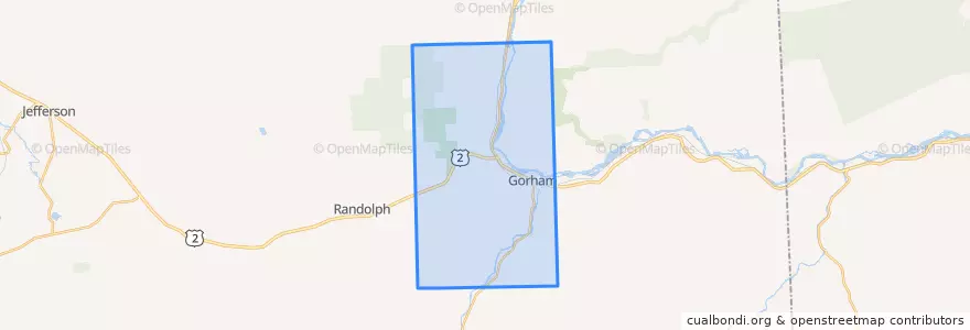 Mapa de ubicacion de Gorham.
