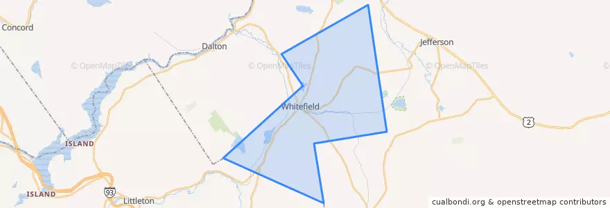 Mapa de ubicacion de Whitefield.