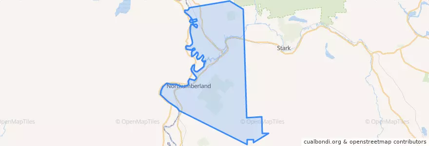 Mapa de ubicacion de Northumberland.