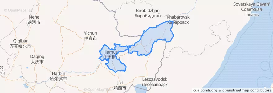 Mapa de ubicacion de 佳木斯市.