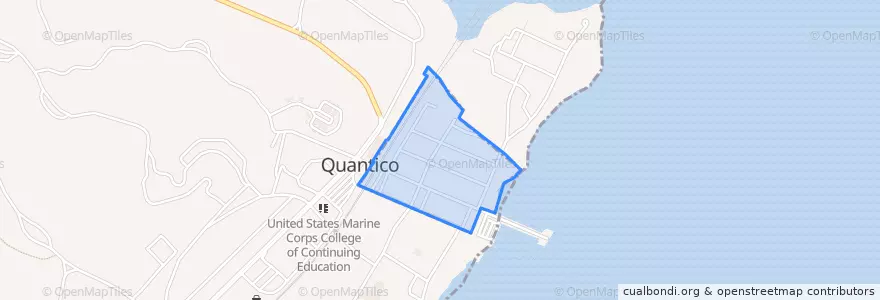 Mapa de ubicacion de Quantico.