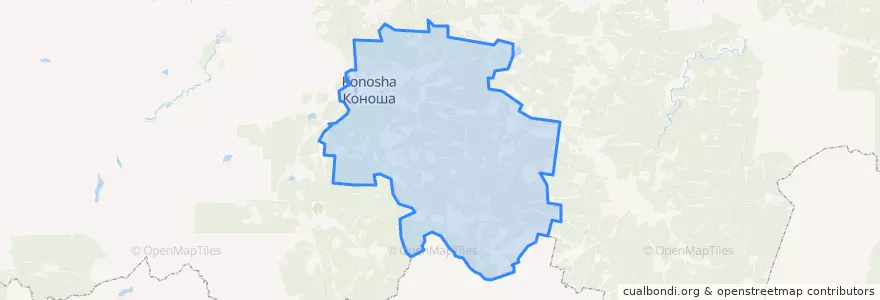 Mapa de ubicacion de Коношское городское поселение.