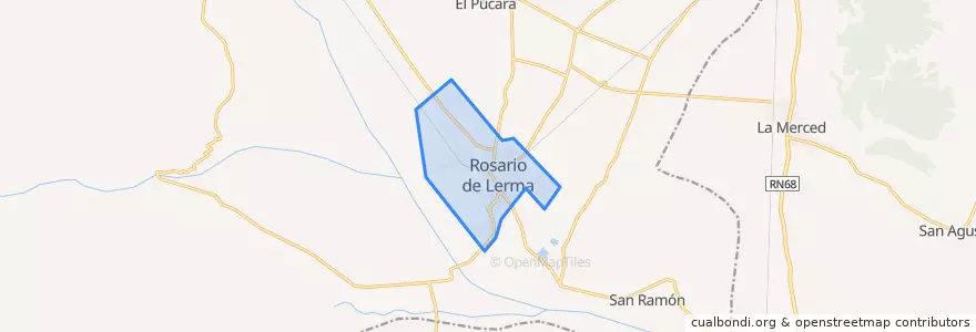 Mapa de ubicacion de Rosario de Lerma.