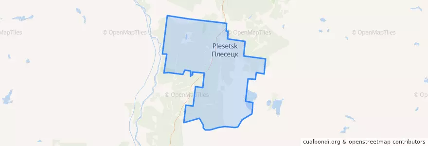 Mapa de ubicacion de Плесецкое городское поселение.