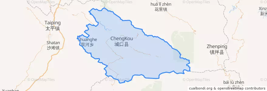 Mapa de ubicacion de 城口县.