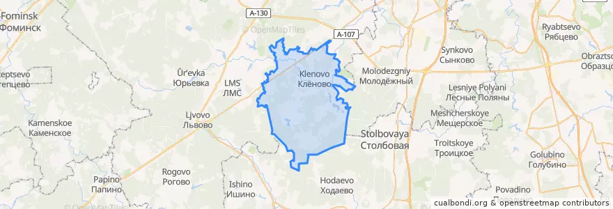 Mapa de ubicacion de поселение Клёновское.