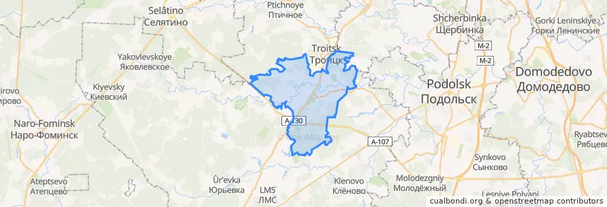 Mapa de ubicacion de поселение Краснопахорское.