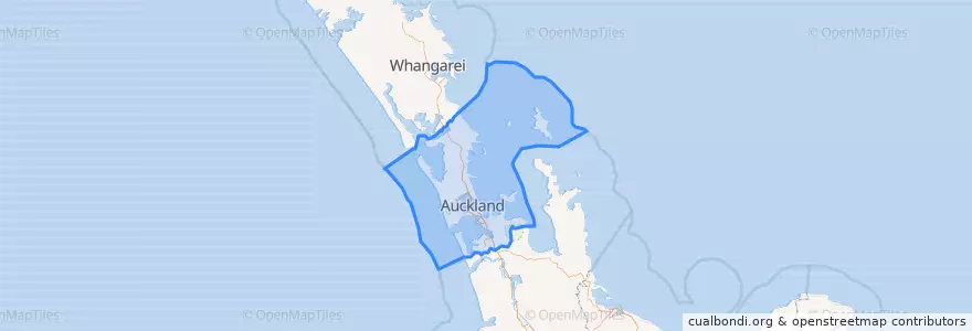 Mapa de ubicacion de Auckland.