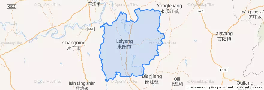 Mapa de ubicacion de 耒阳市 (Leiyang).